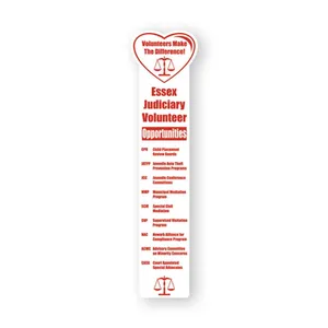 2 in x 8 in Heart Top Custom Printed Bookmark