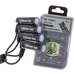 Rechargeable AA Battery with Type-C port 4 pack
