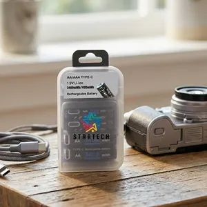 Rechargeable AA/AAA Battery with Type-C Port Combo Pack