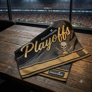 Rally Towel - Full Color Dye Sublimated 15"x18" 100% Poly, Terry Microfiber Towel, Serged