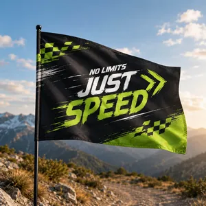 Waving Rally Flag 21.5"x14.5" With 20"-21.5" Pole