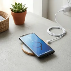 10W Glass and Bamboo Wireless Charging Pad