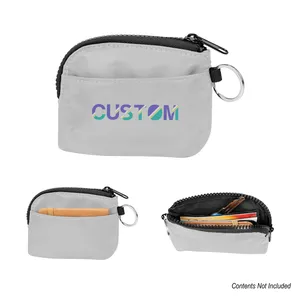 rPET Zippered Card Pouch with Key Ring