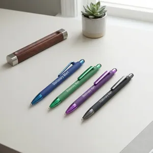 Rubberized Ballpoint Pen with Stylus