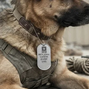 Aluminum Dog Tag With 23" Ball Chain