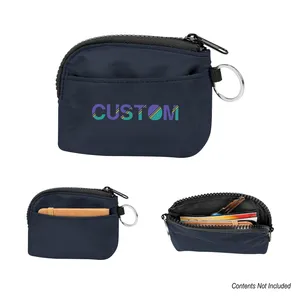 rPET Zippered Card Pouch with Key Ring
