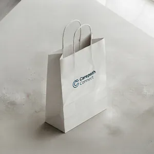 White Kraft Paper Gift Bag with Twisted Handles