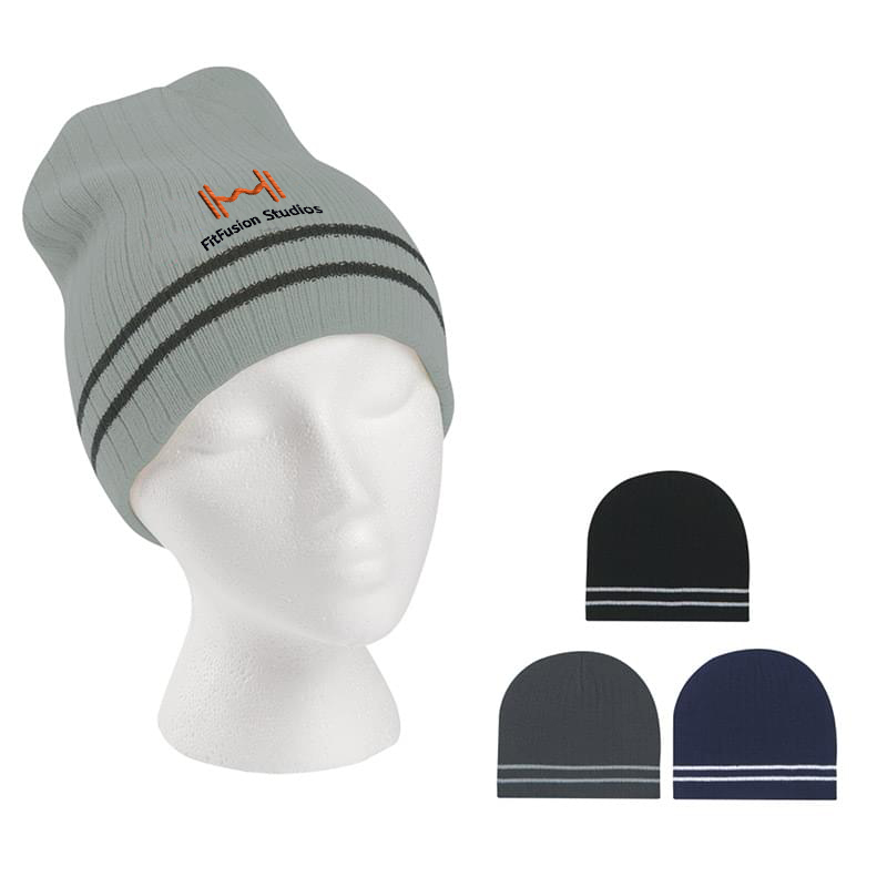Double Stripe Knitted Beanie