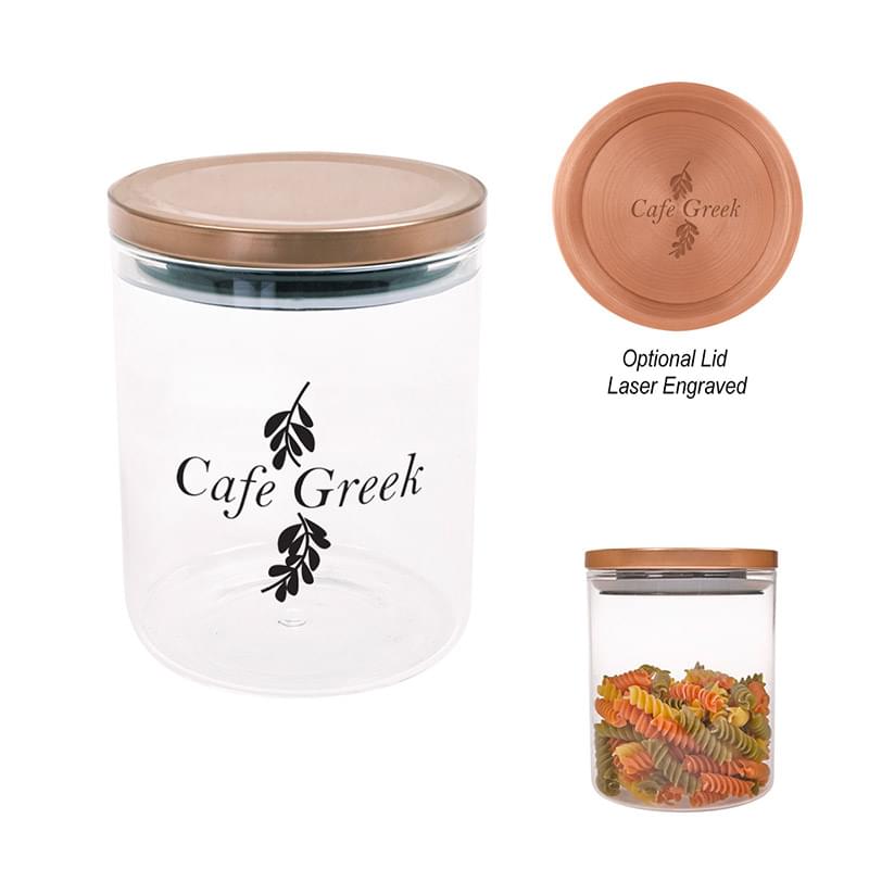Stainless Steel Lid-Covered Glass Container