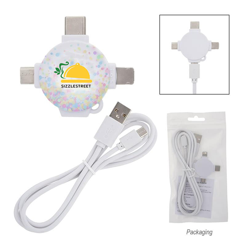 3 Ft. 3-In-1 Charging Cable & Adapter