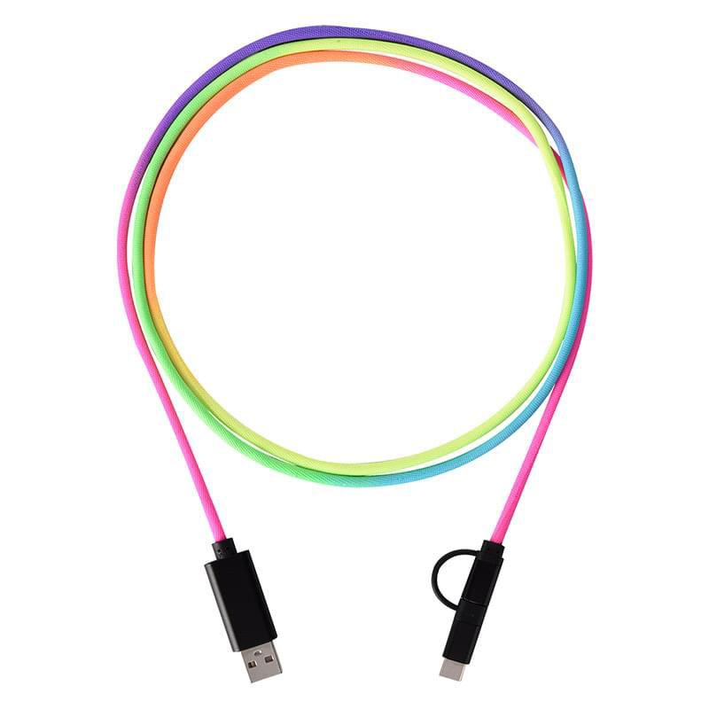 Three-In-One Rainbow-Like Braided Charging Cord 2