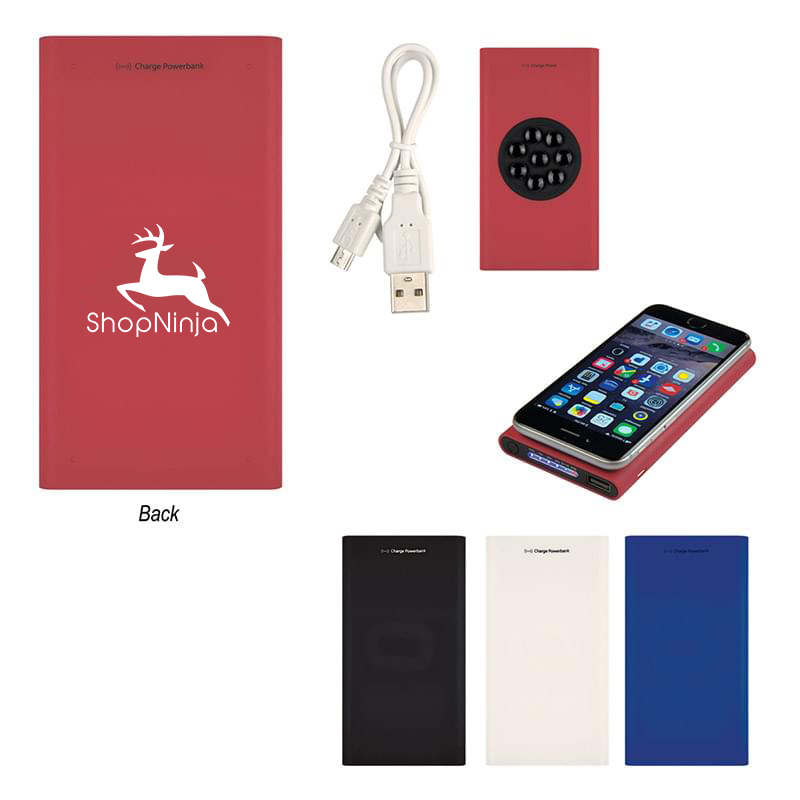 Compact Wireless-Charging Power Bank with Suction Cups