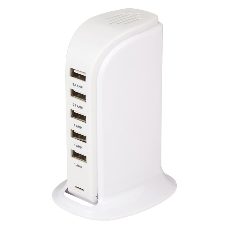 Five-Port Desk Companion USB Charging Tower