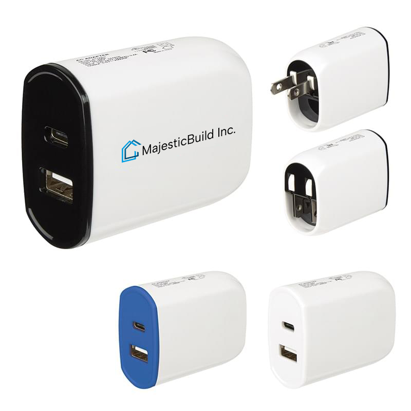 UL Listed 2-In-1 USB Type-C Wall Adapter