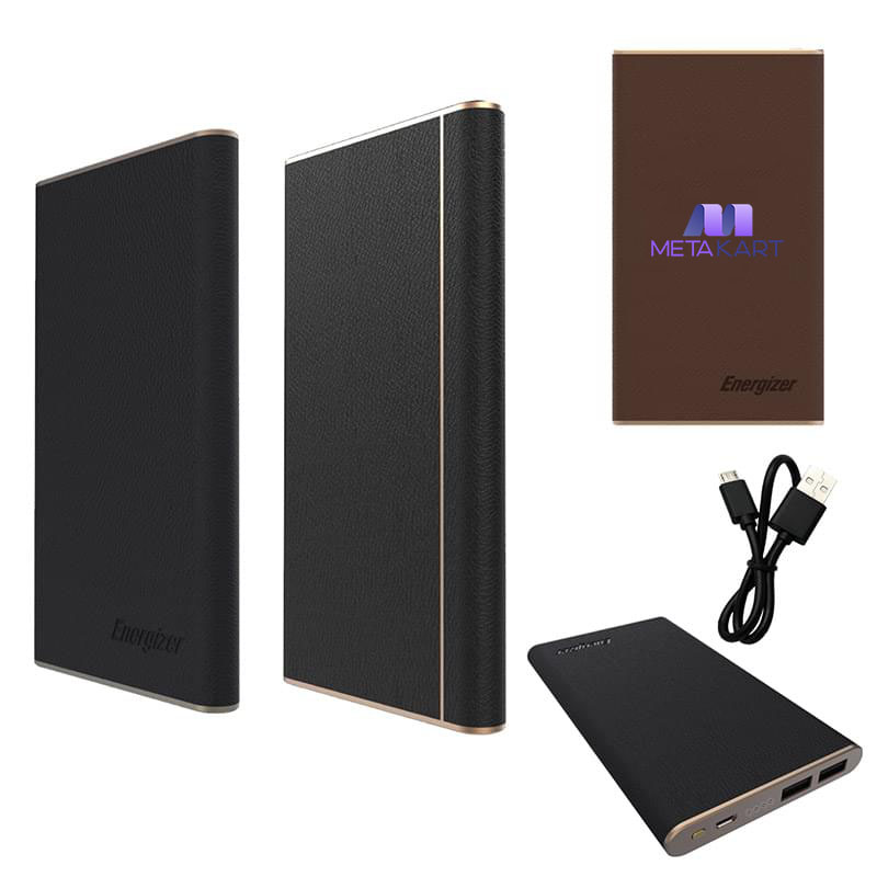Portable Energizer® Leather-Designed Power Bank