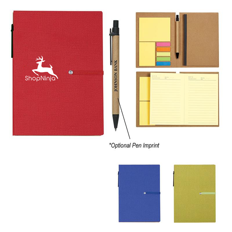 Notebook With Sticky Notes And Pen