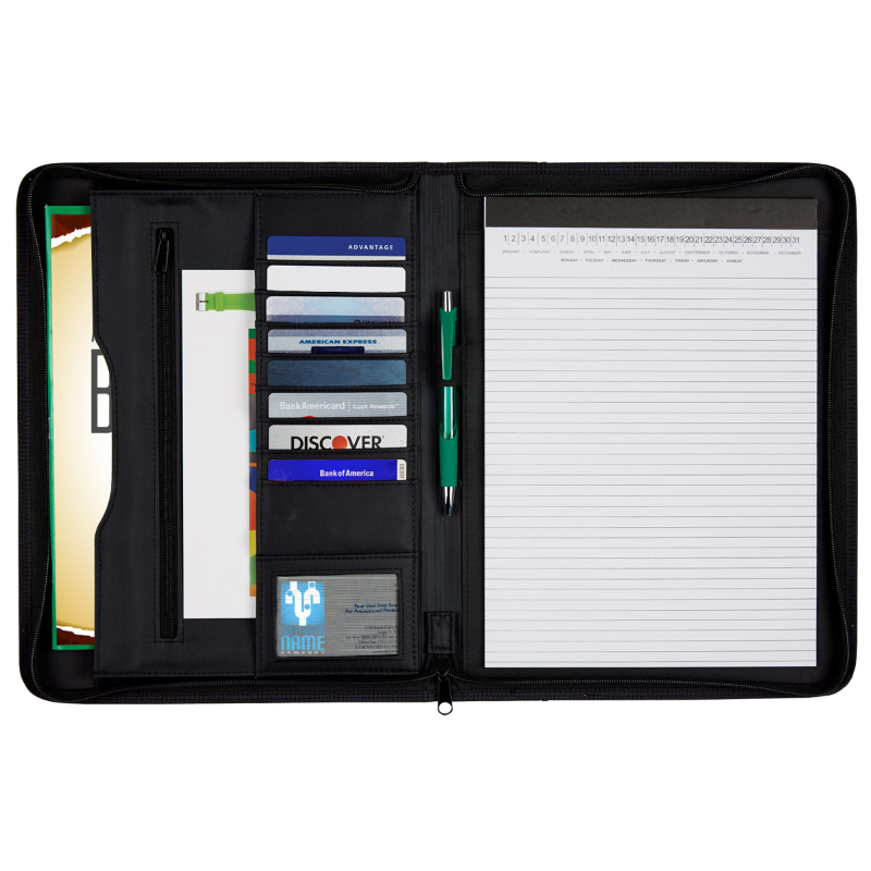 Carbon Fiber 8 �" x 11" Zippered Portfolio 3