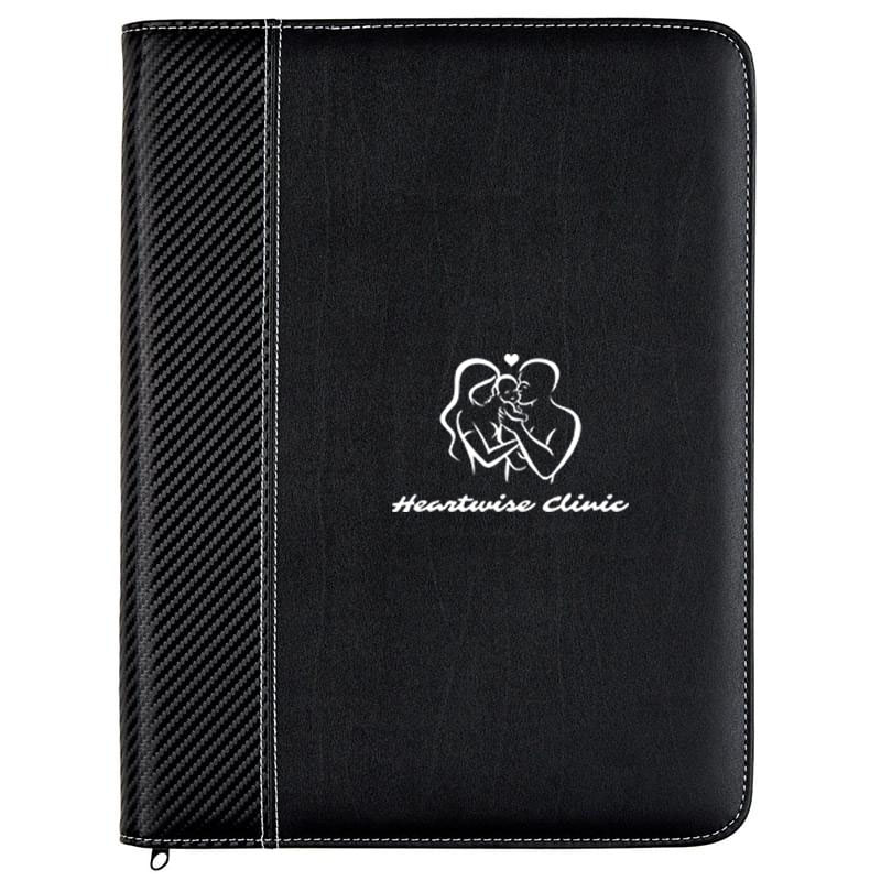 Carbon Fiber 8 �" x 11" Zippered Portfolio