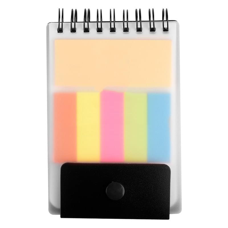 Spiral Notebook with Adhesive Notes and Neon Sticky Flags 2