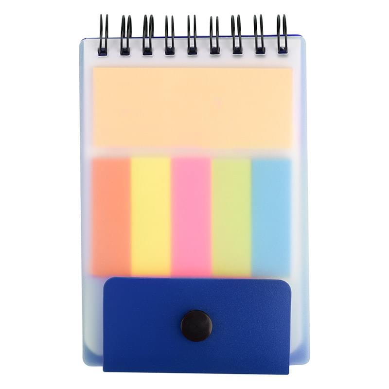Spiral Notebook with Adhesive Notes and Neon Sticky Flags 3