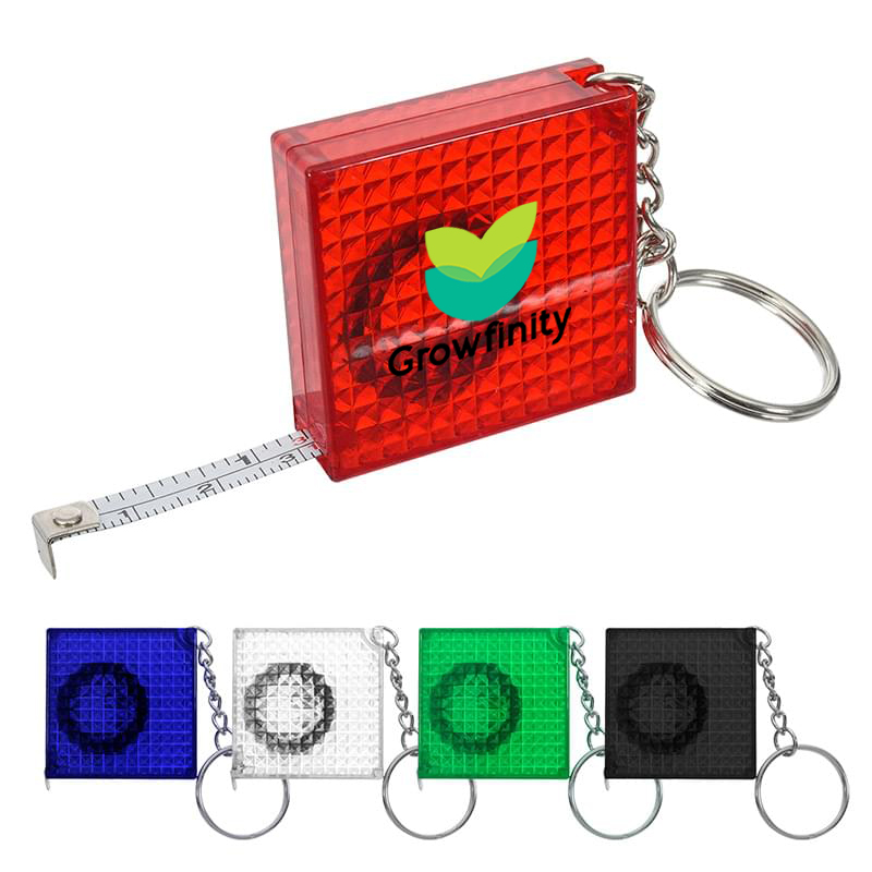 Reflective Tape Measure Key Chain