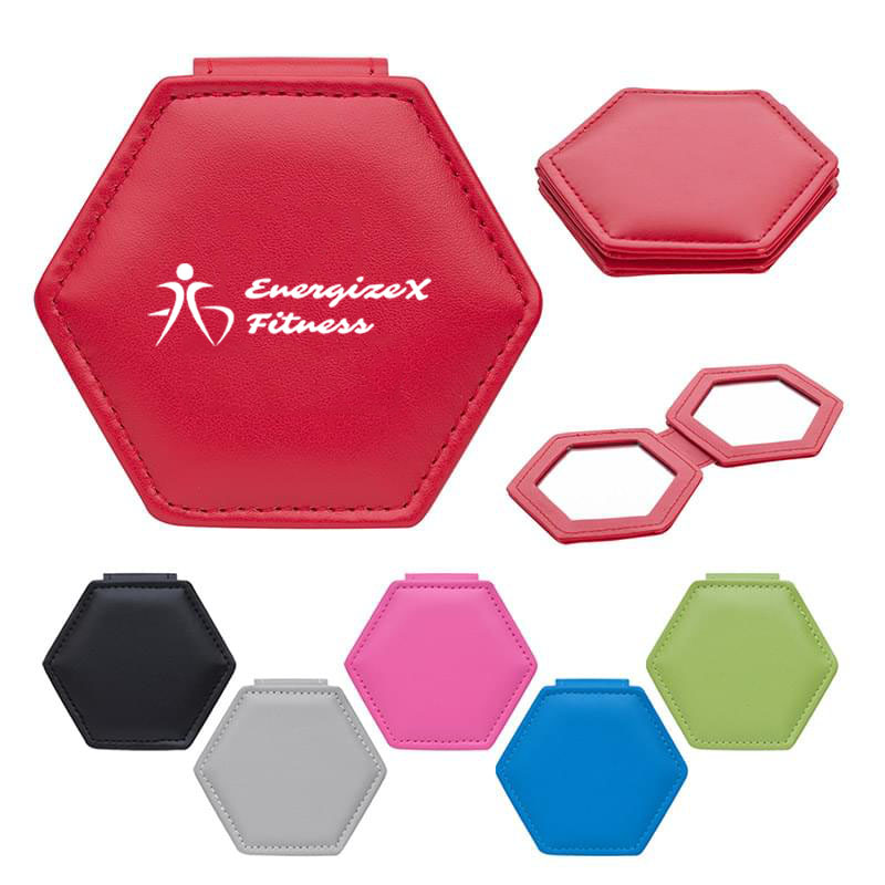 Two-Way Magnification Leatherette-Designed Compact Mirror 5