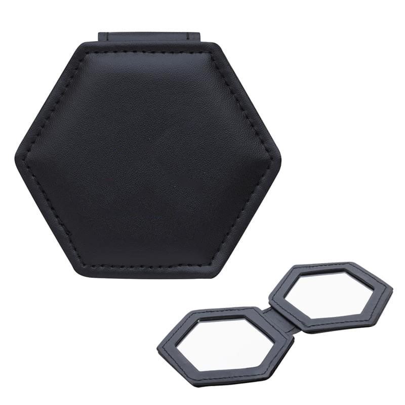 Two-Way Magnification Leatherette-Designed Compact Mirror 1