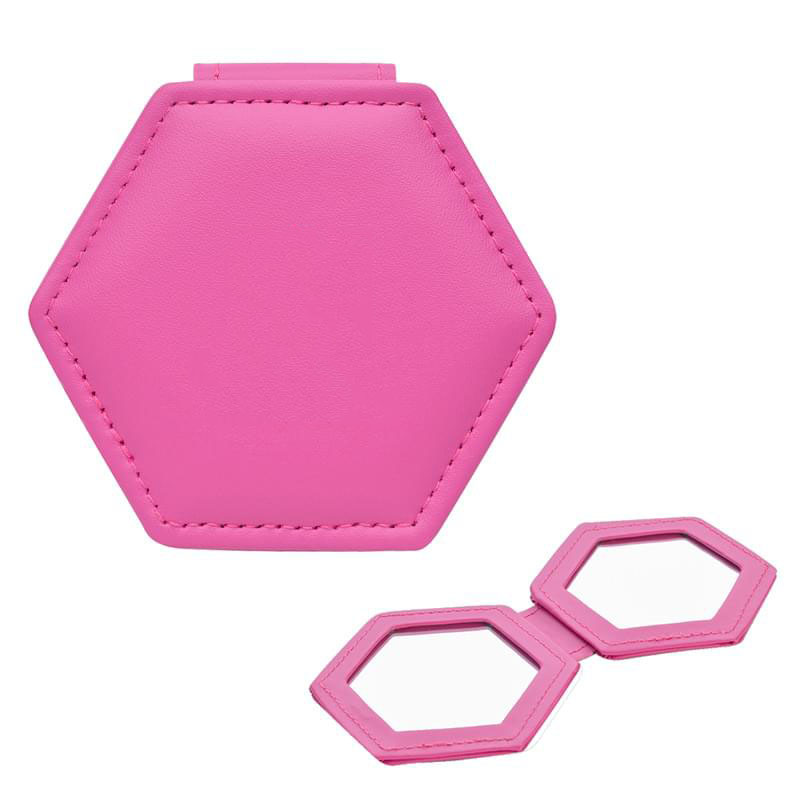Two-Way Magnification Leatherette-Designed Compact Mirror 7
