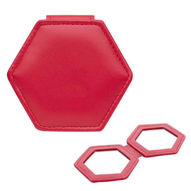 Two-Way Magnification Leatherette-Designed Compact Mirror 4
