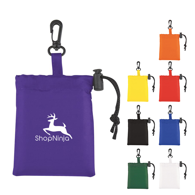 Plastic polymer sleeved poncho in case