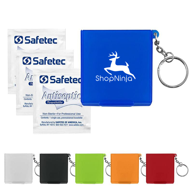 Antiseptic Wipes In Carrying Case Keychain