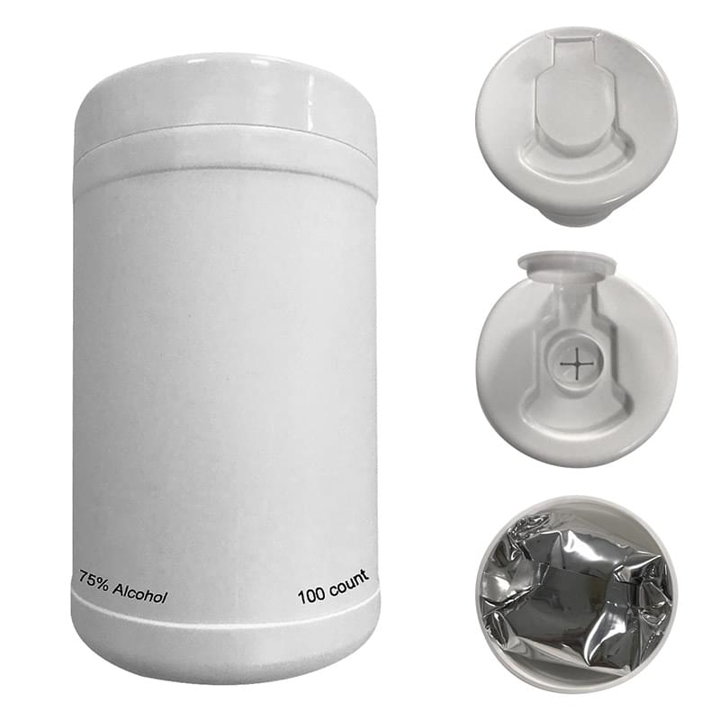 100 CT. ALCOHOL WET WIPES IN CANISTER 2