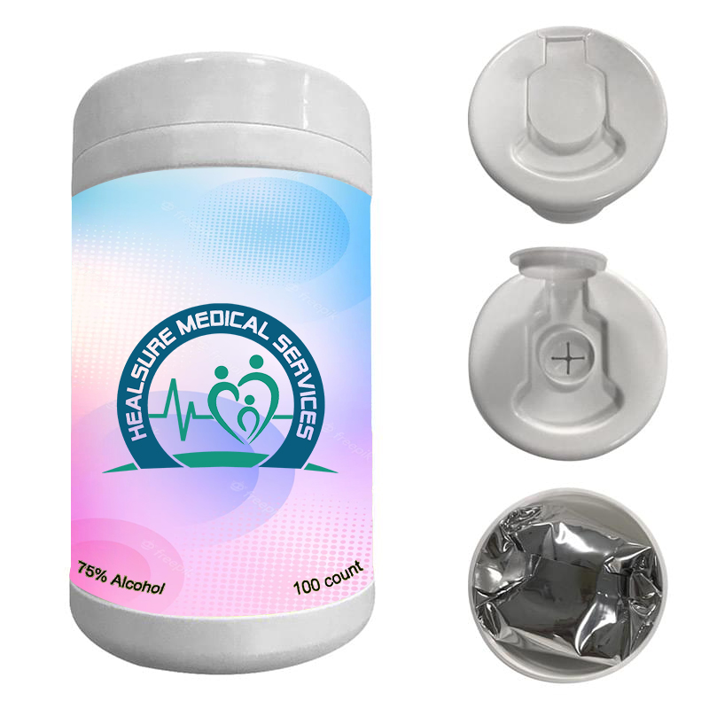 100 CT. ALCOHOL WET WIPES IN CANISTER