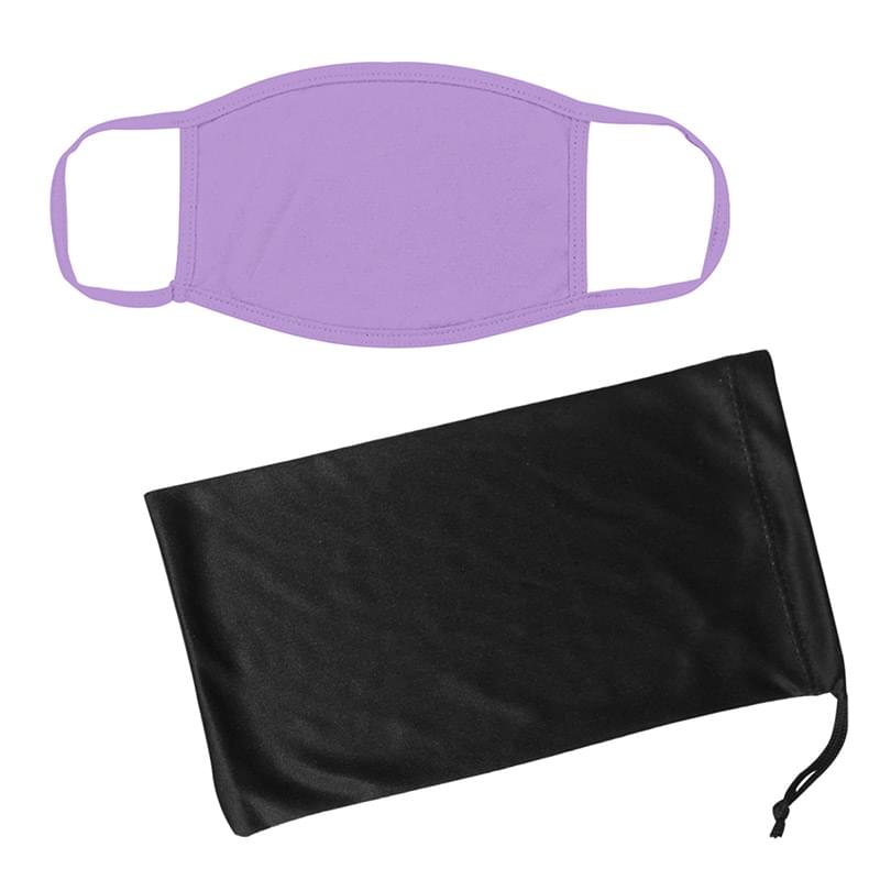 Cotton Reusable Mask & Mask Pouch W/ Antimicrobial Additive 3