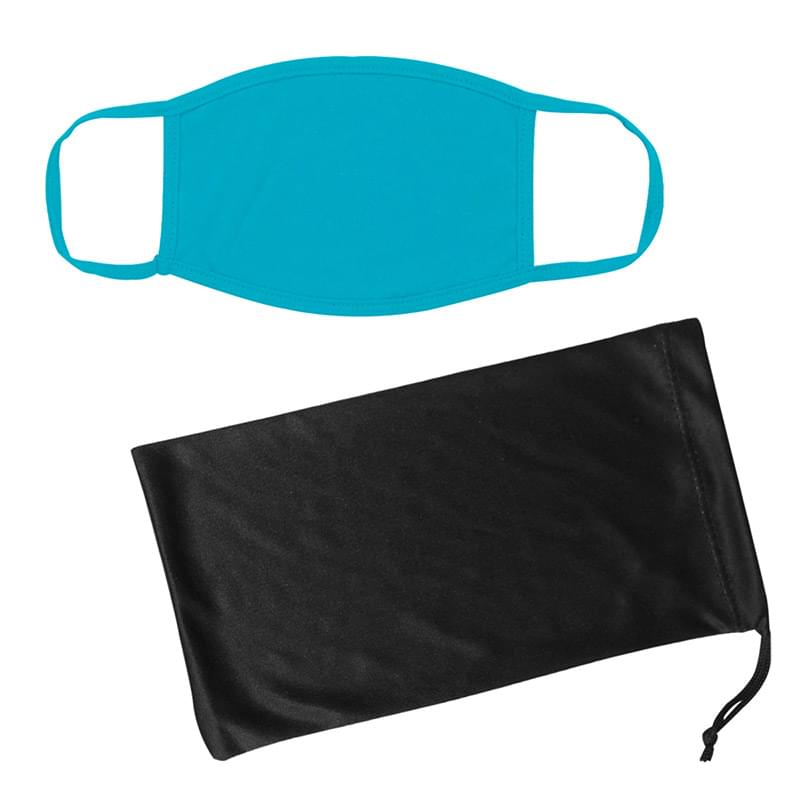Cotton Reusable Mask & Mask Pouch W/ Antimicrobial Additive 5