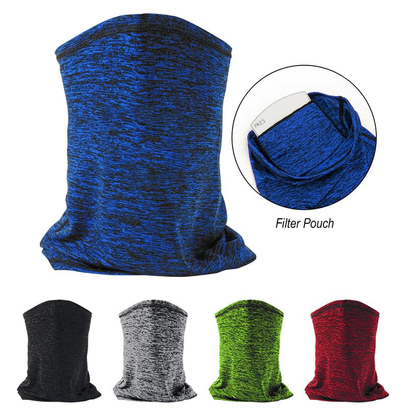 HEATHERED COOLING GAITER WITH FILTER 5