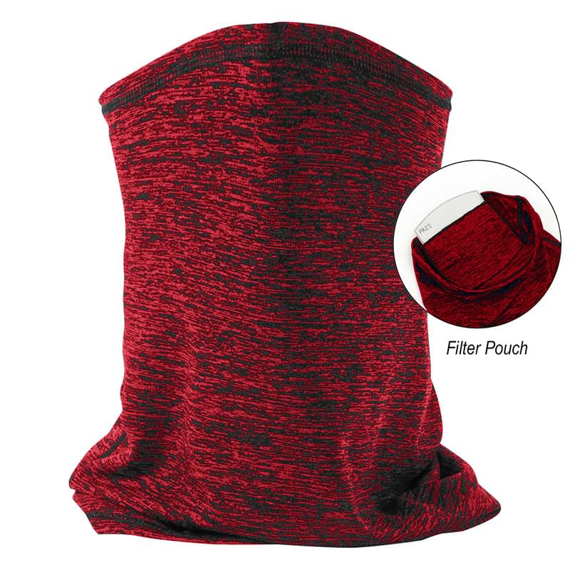 HEATHERED COOLING GAITER WITH FILTER