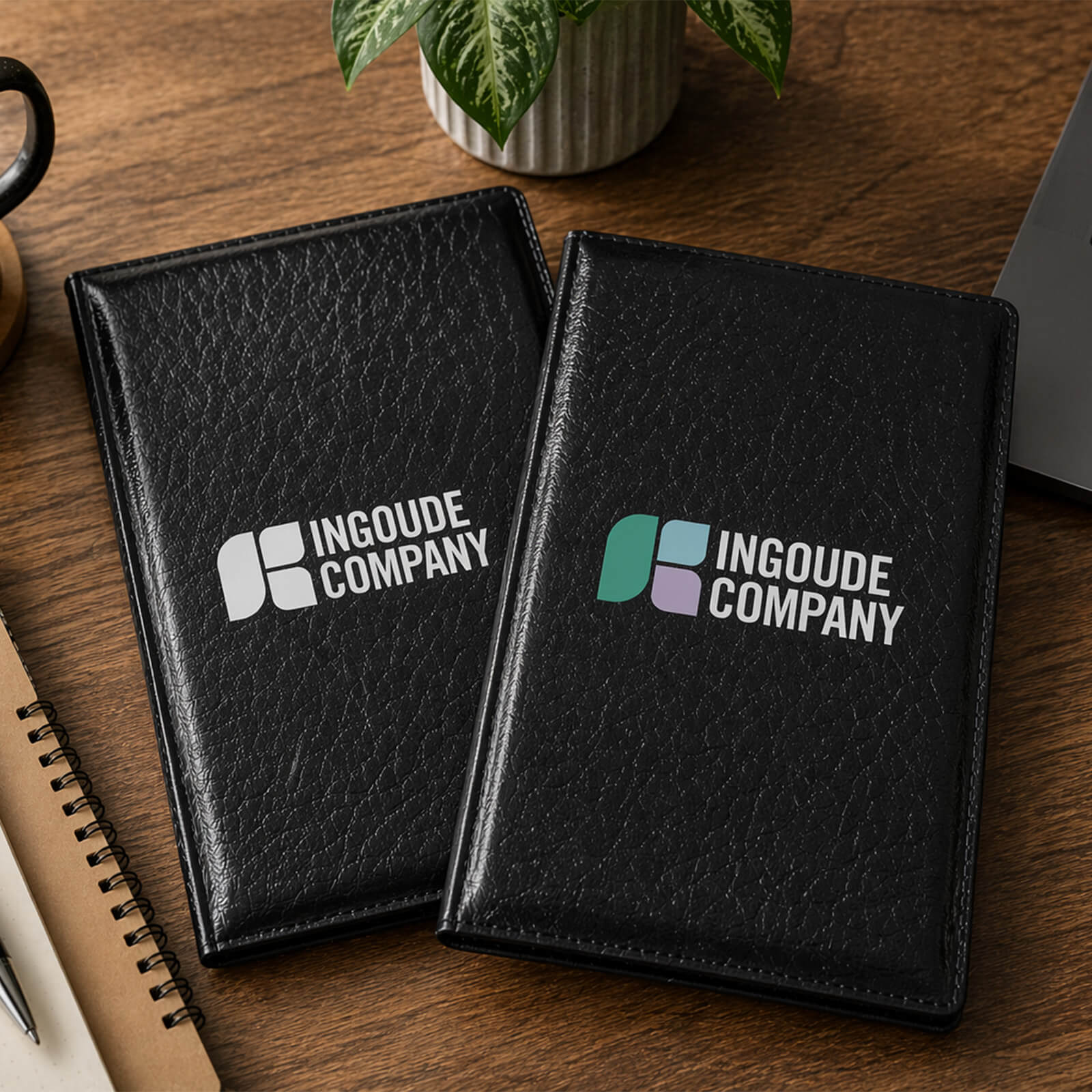 Leather Look Padfolio With Sticky Notes & Flags