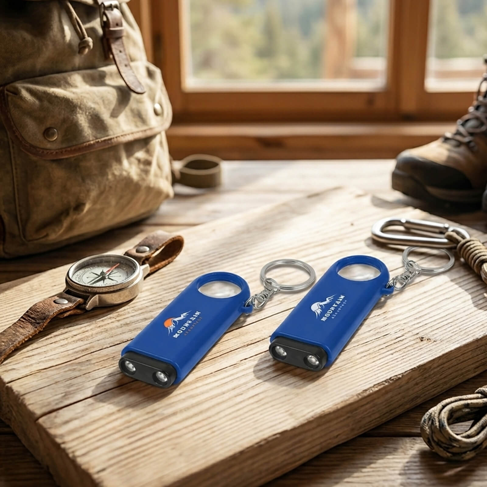 Magnifier And LED Light Key Chain