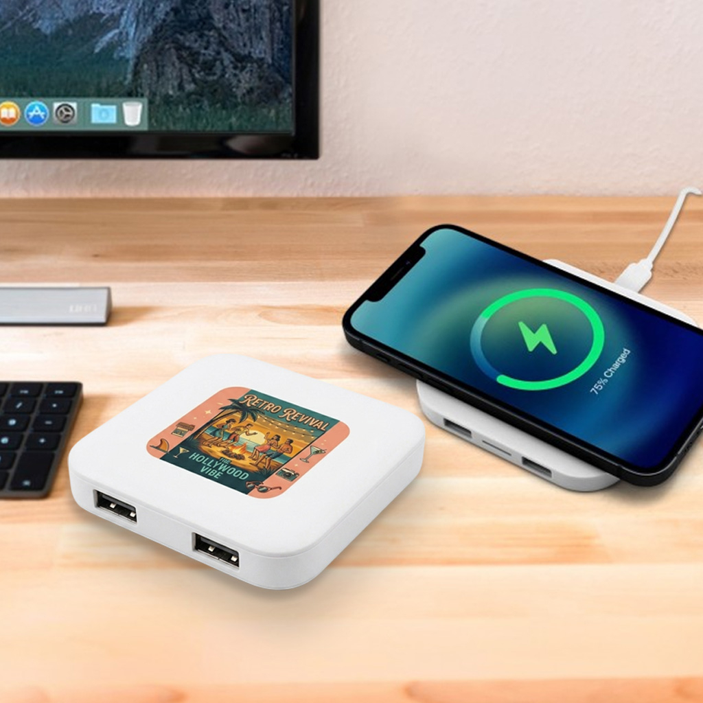 Chi-Charge Square Wireless and USB Charging Pad