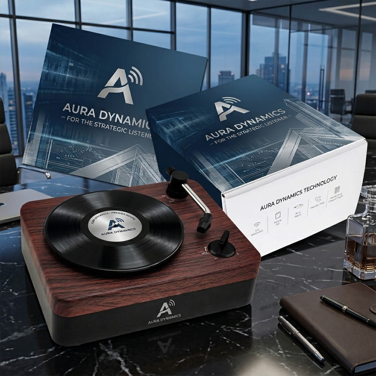 Turntable Wireless Speaker with Custom Record Envelope