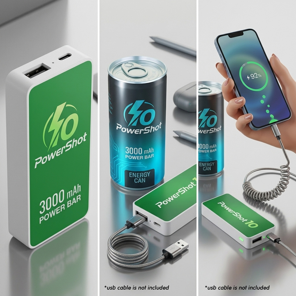 Power Shot 10 - 3000 mAh Power Bar in Branded Can