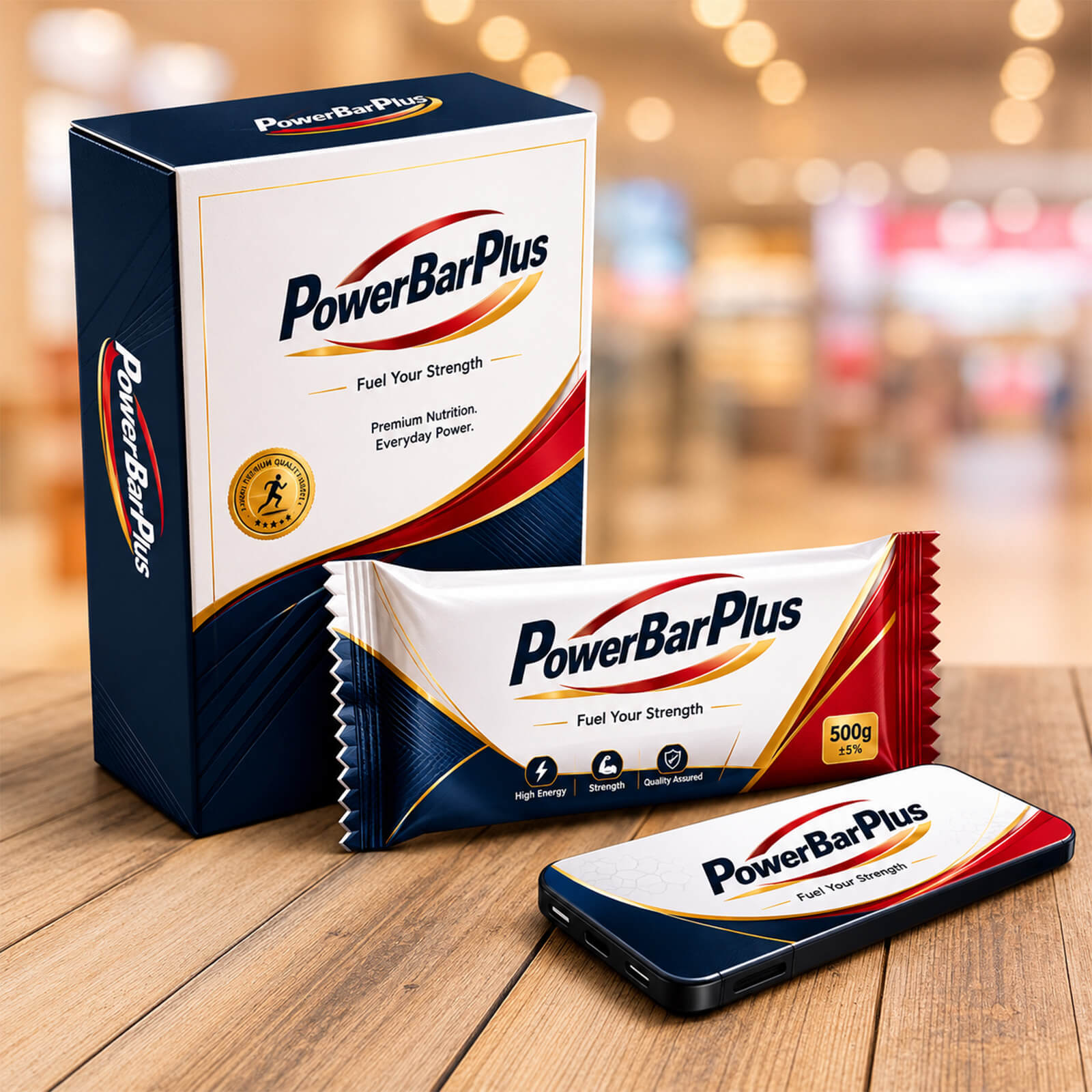 Power Bar Plus - 5000mAh Power Bank with Branded Wrapper in 10 Pack Packaging