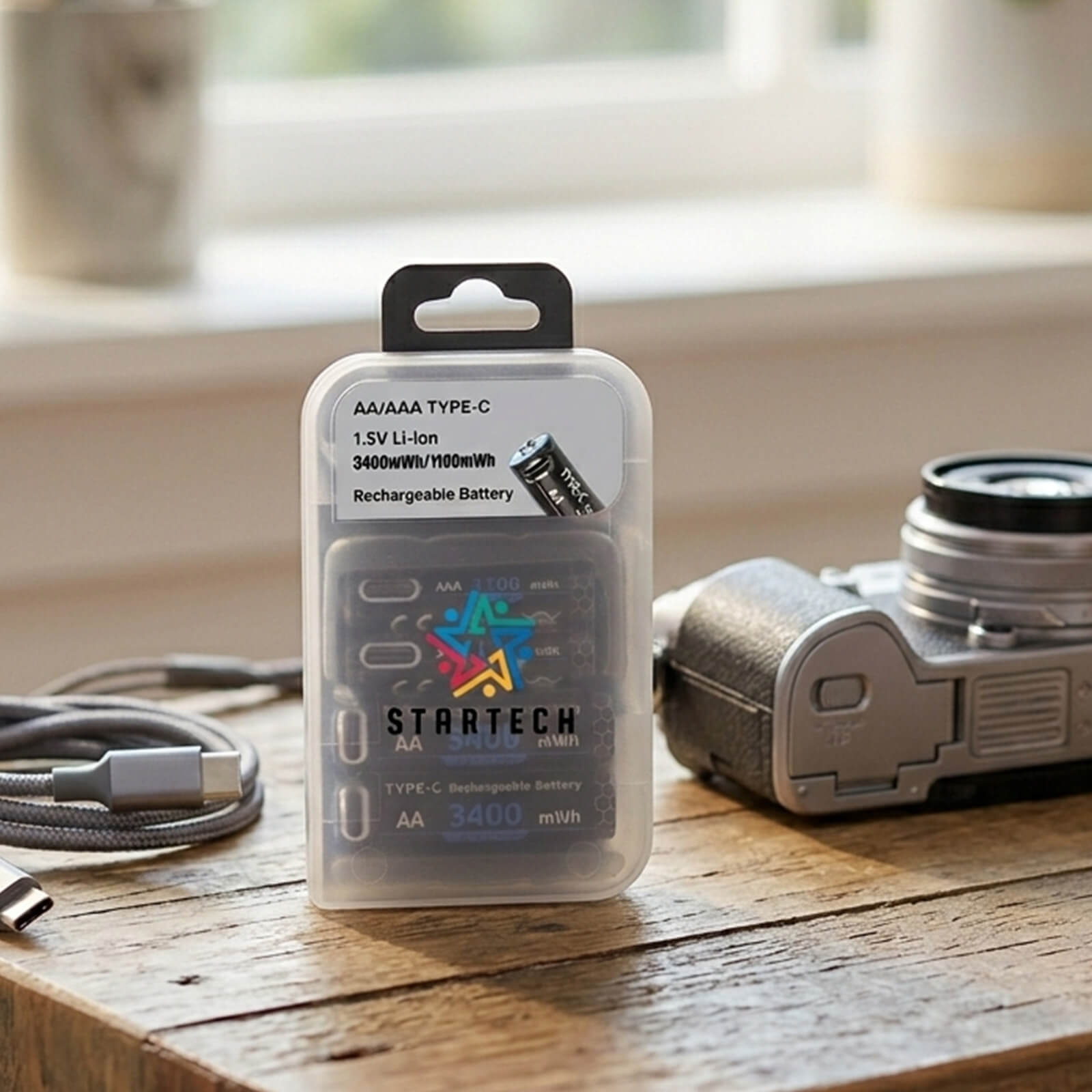 Rechargeable AA/AAA Battery with Type-C Port Combo Pack