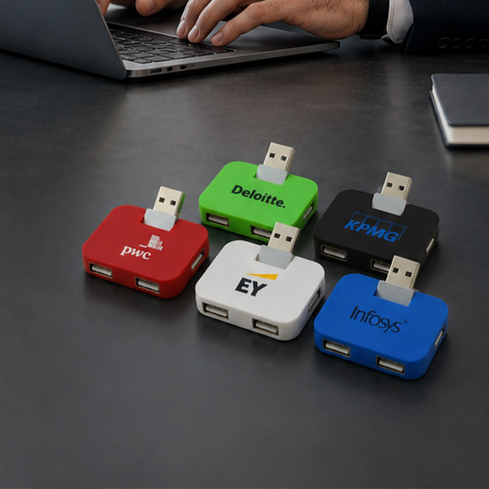 Rectangle 4-Port USB Hub