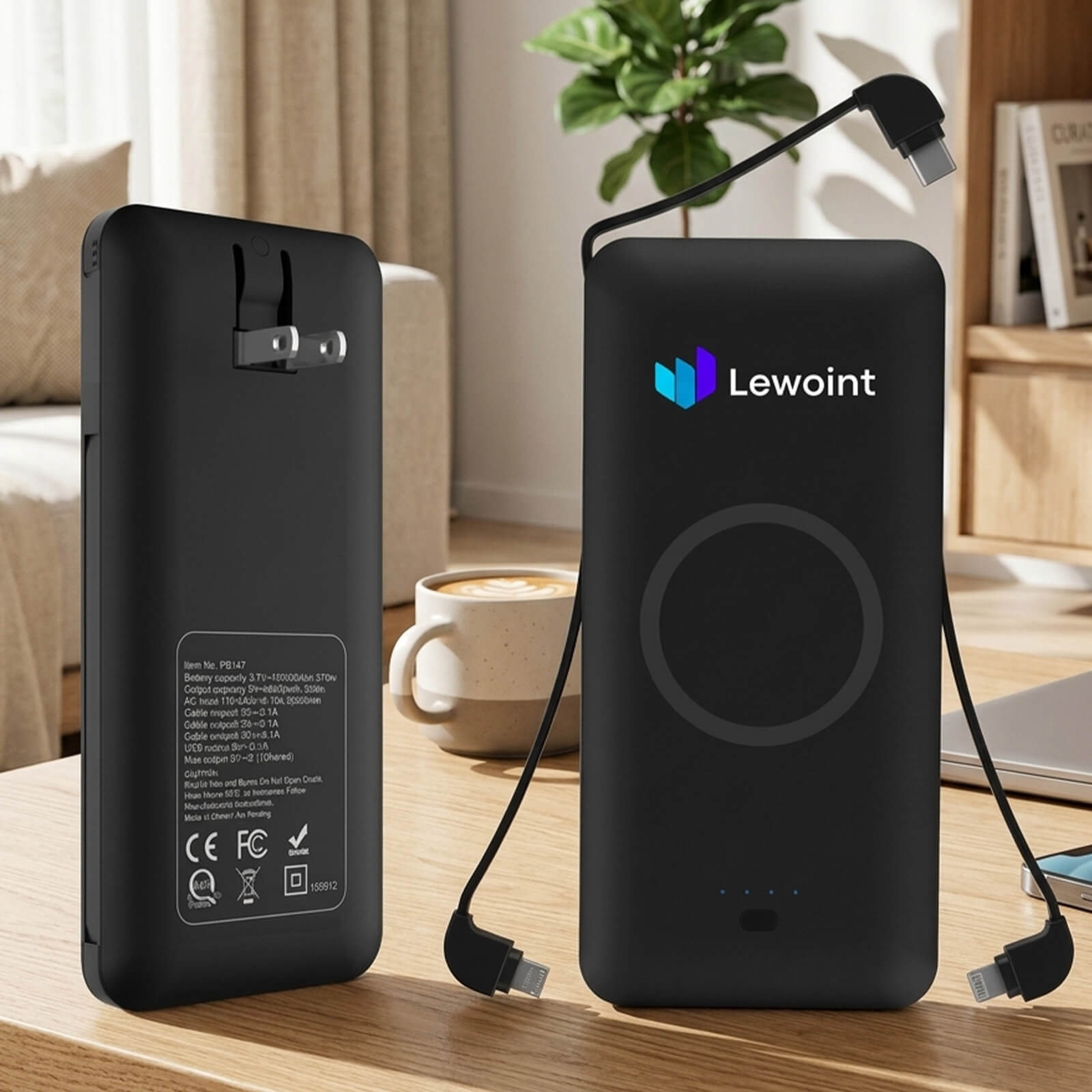 Chi-Charge Plus - 5,000 mAh Universal Power Bank with Wireless Charging