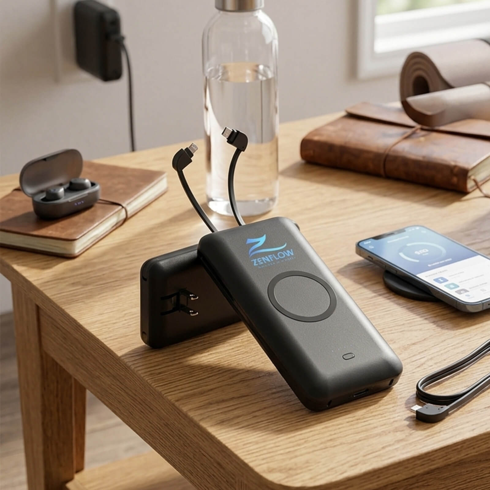 Chi-Charge Pro - 10,000 mAh Universal Power Bank with Wireless Charging