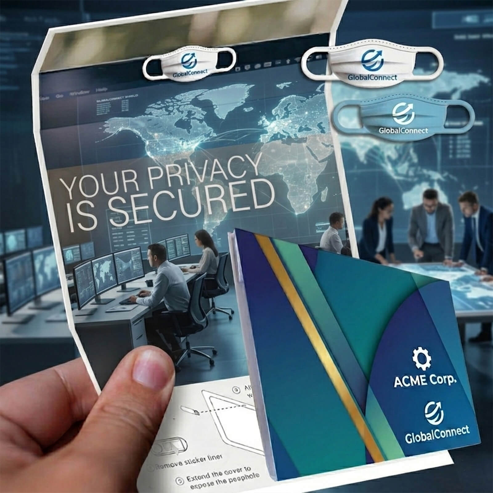 Custom Branded Greeting Card BULK with Mask Webcam Cover