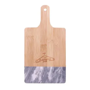 Black Marble & Bamboo Cutting Board