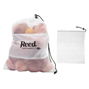 White Polyester Drawstring Bag